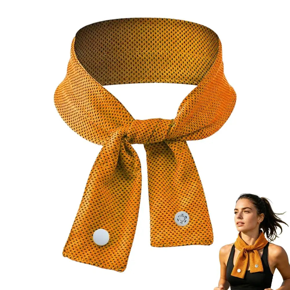 Cooling Neck Wrap Reusable Mesh Cool Neck Ice Scarf Quick Dry Breathable UV Protection Towel For Outdoor Running Golf Activitie Peaceful Pleasures Health and Wellness Orange