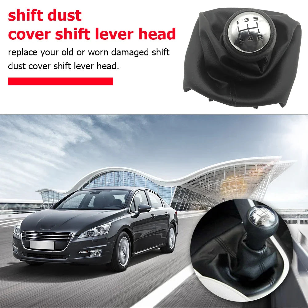 For Peugeot 206 207 307 Citroen C3/C4/C5 5 Speed Gear Shift Knob Shifter Lever Stick Gaiter Boot Cover PU Car Accessories Peaceful Pleasures Health and Wellness