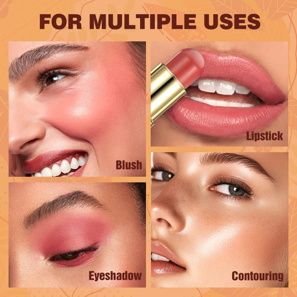 QIBEST 2 In 1 Multiuse Stick Double Headed Bronzer Blush For Cheeks Eyes Lips Long Lasting Matte Glow Makeup Contourining Stick Peaceful Pleasures Health and Wellness