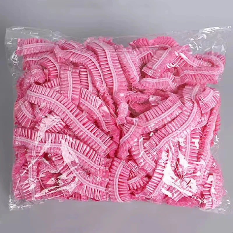 Disposable Shower Caps 100-Pack – Waterproof Elastic Hair Cover