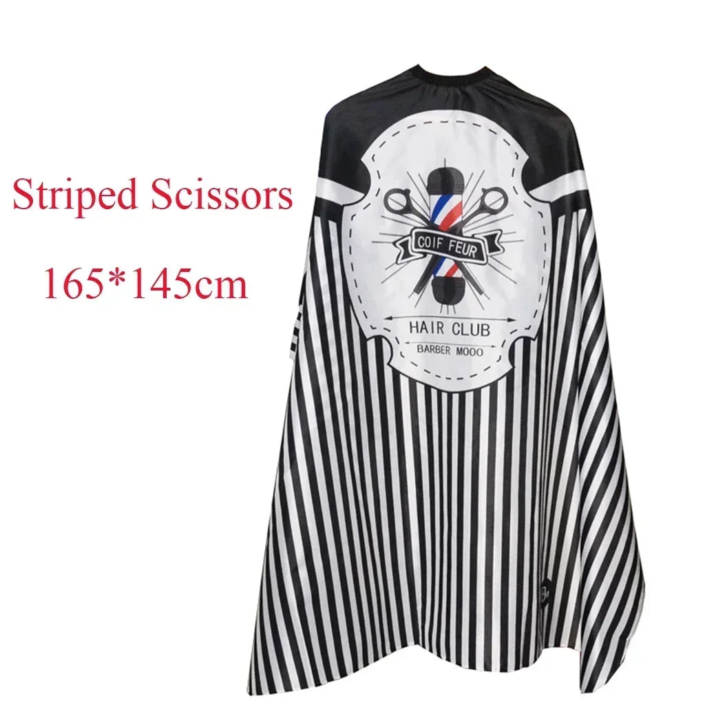 Hairdressing Coth Pattern Cutting Hair Waterproof Cloth Salon Barber Cape Professional Hair Stylist Retro Aprons Haircut Cape Peaceful Pleasures Health and Wellness Striped Scissors