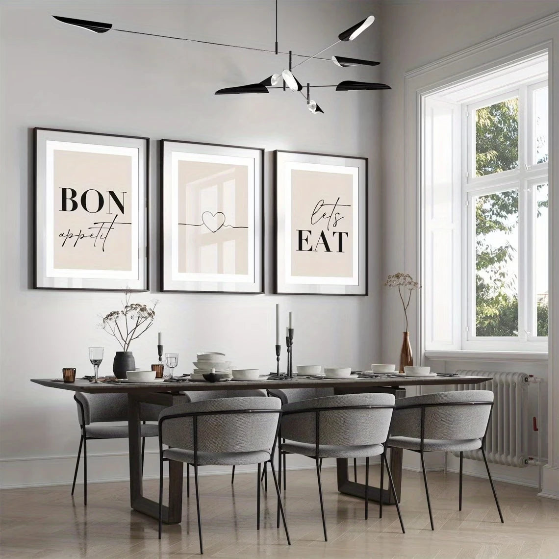 3-Piece Bon Appétit Dining Quote Canvas Wall Art Print Set