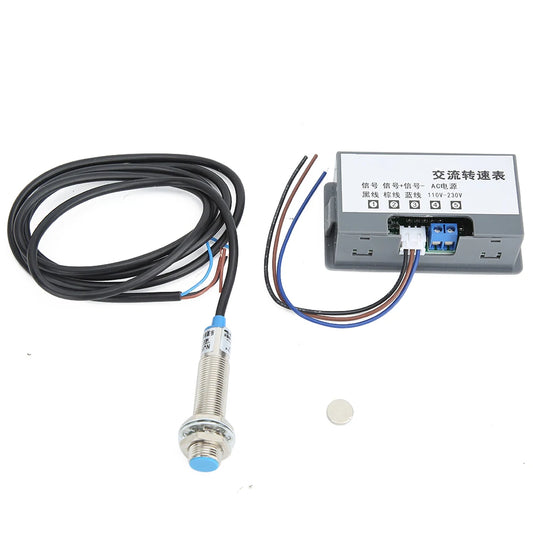 AC220V Digital Speed Meter 4-Digit Tube Display Measurement Accuracy Peaceful Pleasures Health and Wellness Default Title
