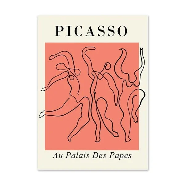 Picasso Matisse Abstract Wall Art Canvas Painting Nordic Color Block Aesthetics Posters and Prints Living Room Decor Pictures Peaceful Pleasures Health and Wellness A 20x30cm