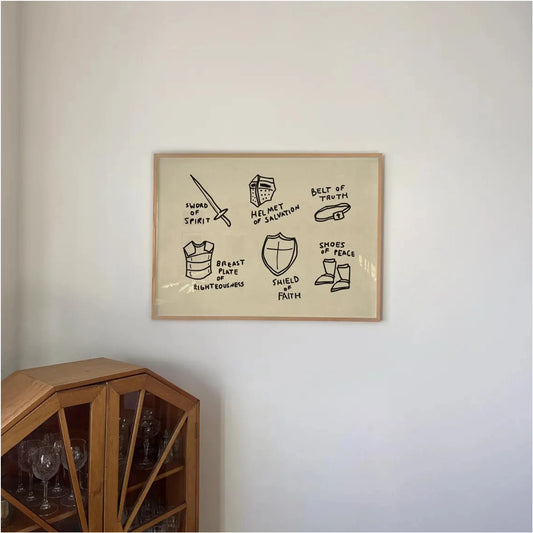 Armor of God Christian Canvas Wall Art Print | Home Decor Canvas Wall Art Print Peaceful Pleasures Health and Wellness G3959 40x60cm Unframed