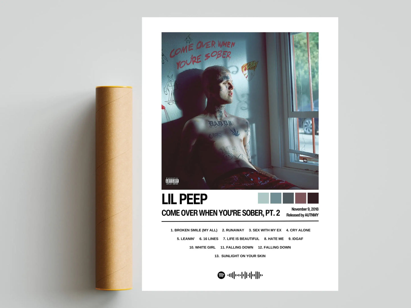 Lil Peep album Poster Music Album poster Fan gift Canvas printing poster Wall Art decoration painting Home Bedroom decoration Peaceful Pleasures Health and Wellness A6 50X70CM