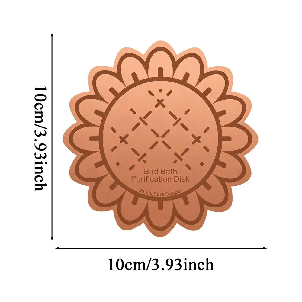 Copper Bird Bath Cleaning Disk | 3-Point Support, All-Season