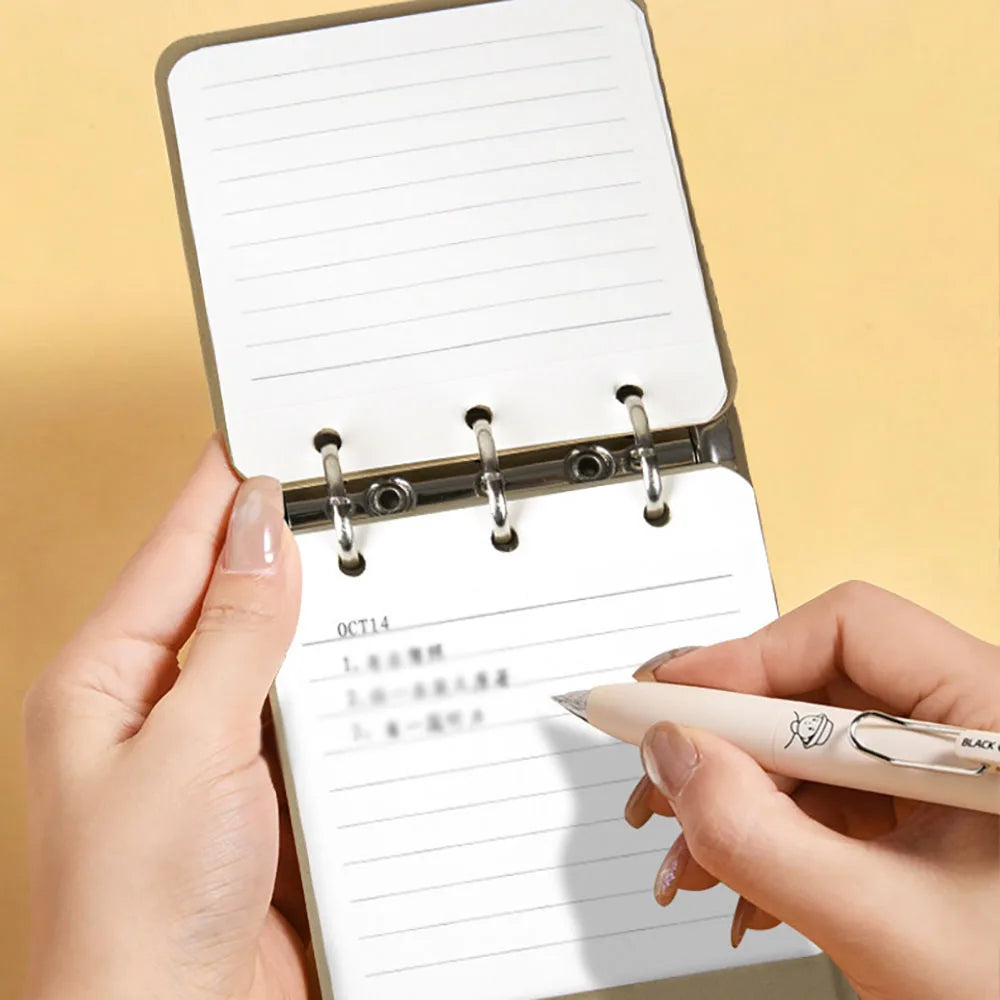 Mini Loose Leaf Pocket Notebook Palm Hand Account Book Portable