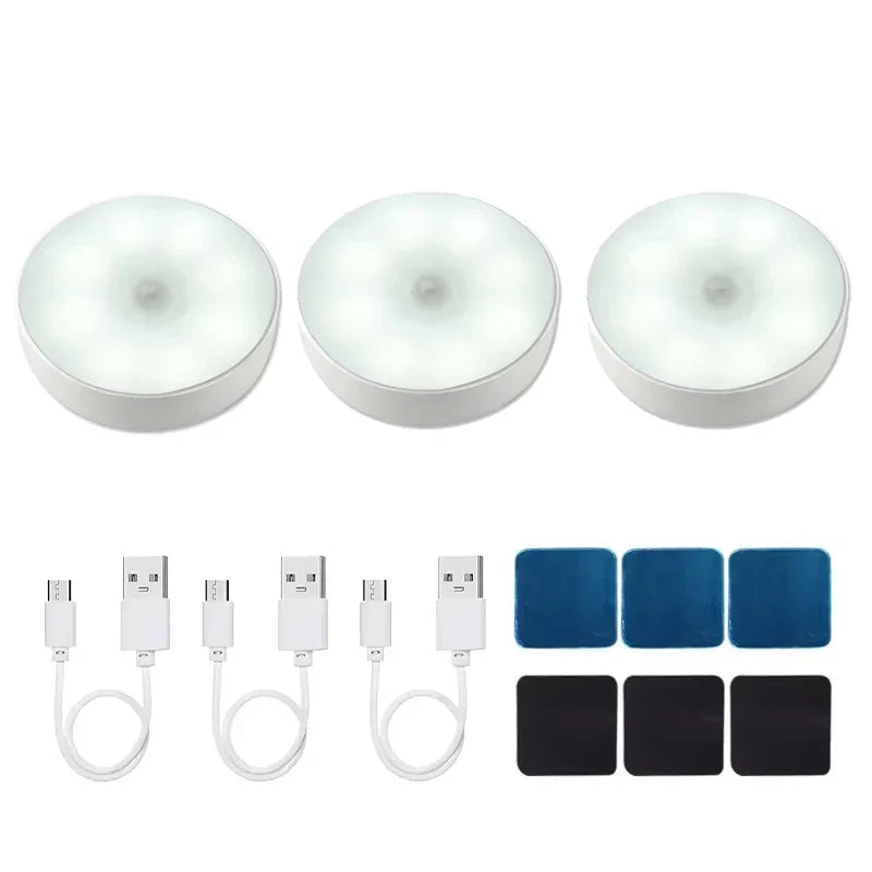 Motion Sensor LED Night Light USB Rechargeable 3-Pack