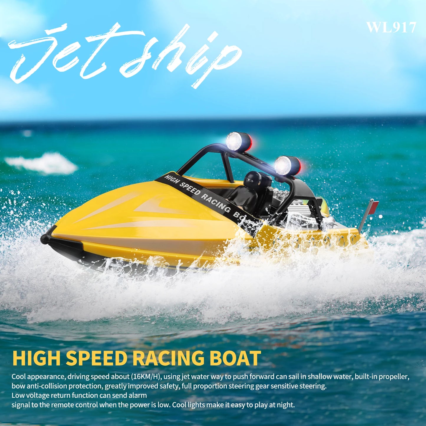 WLtoys WL917 RC Jet Boat 2.4GHz 16km/h | Kids & Adults Gift