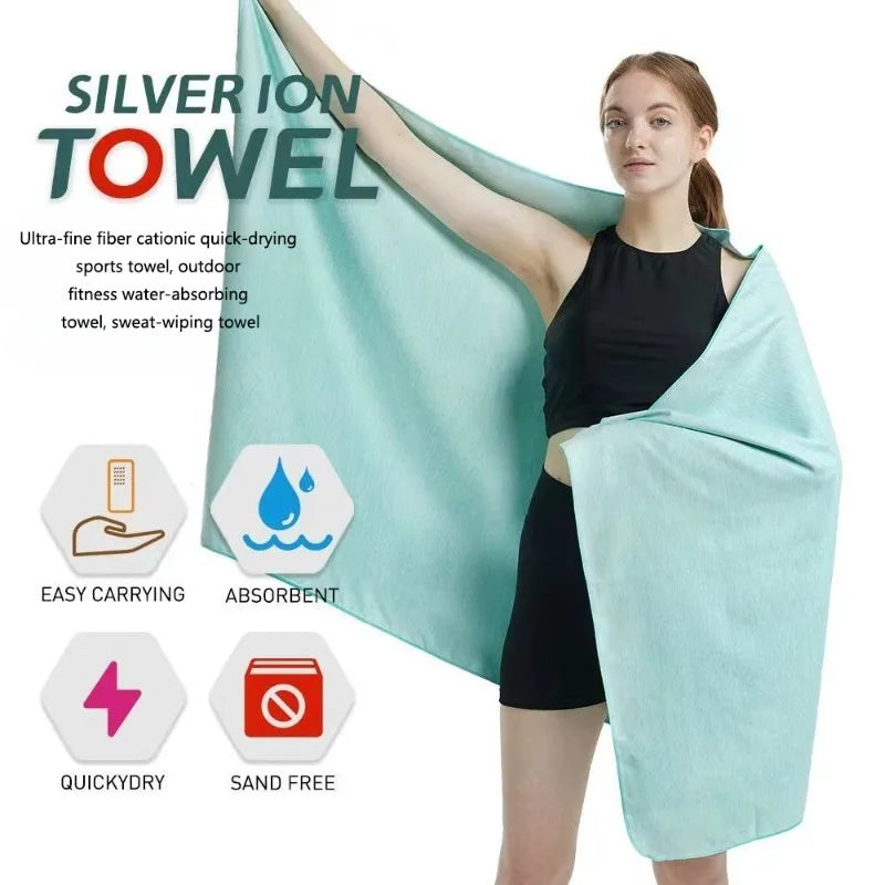 Ultra-fine Fiber Cationic Quick-drying Sports Towel Outdoor Fitness Water-absorbing Towel Sweat-wiping Towel Peaceful Pleasures Health and Wellness
