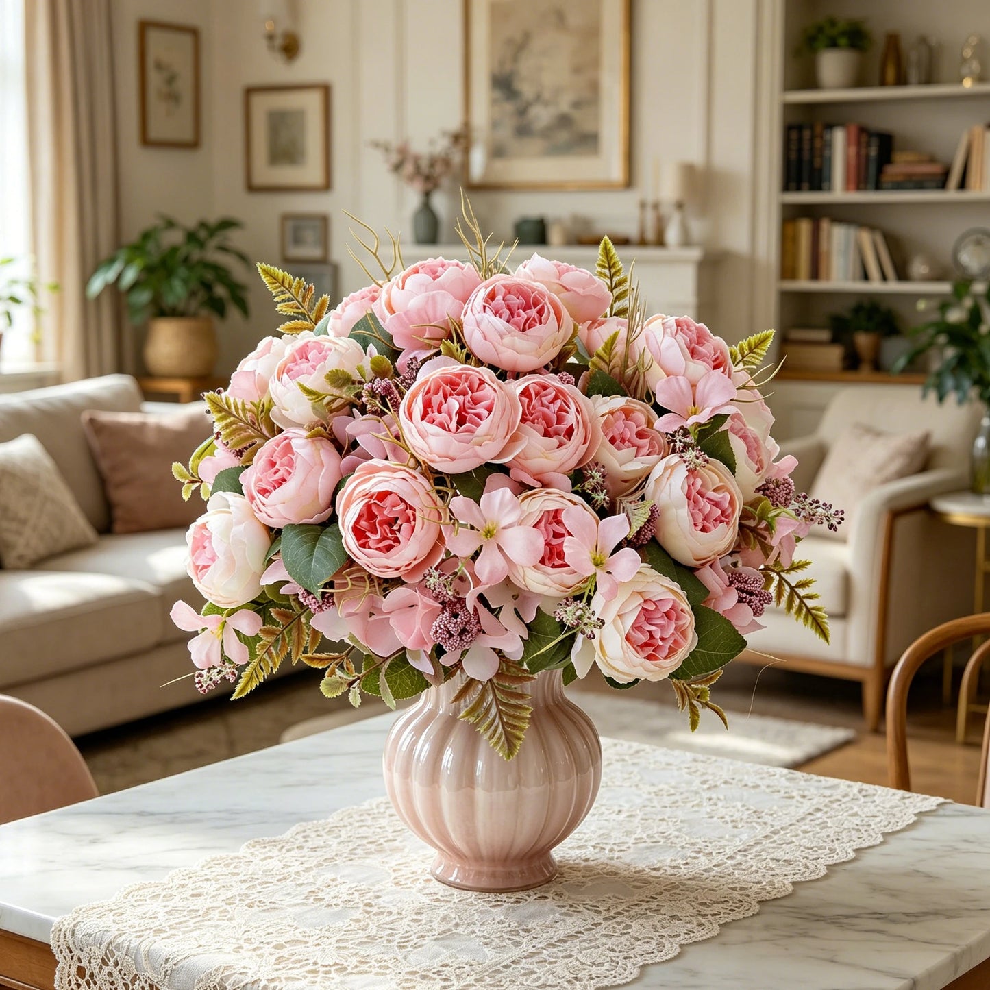 Artificial Silk Peony Bouquet | Wedding & Home Floral Decor