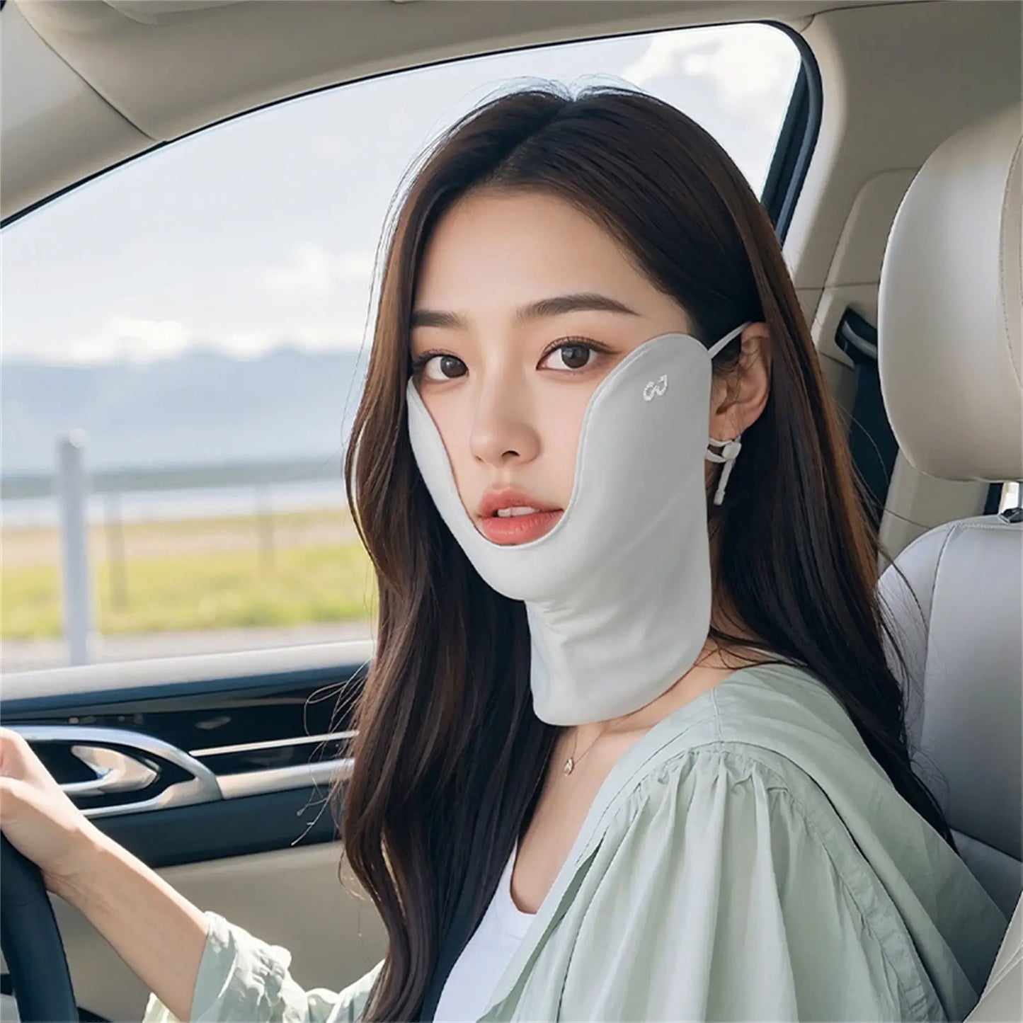 Ice Silk Sun Protect Mask For Women UPF50+ UV Protect Neck Cover For Outdoor Cycling Golf Peaceful Pleasures Health and Wellness