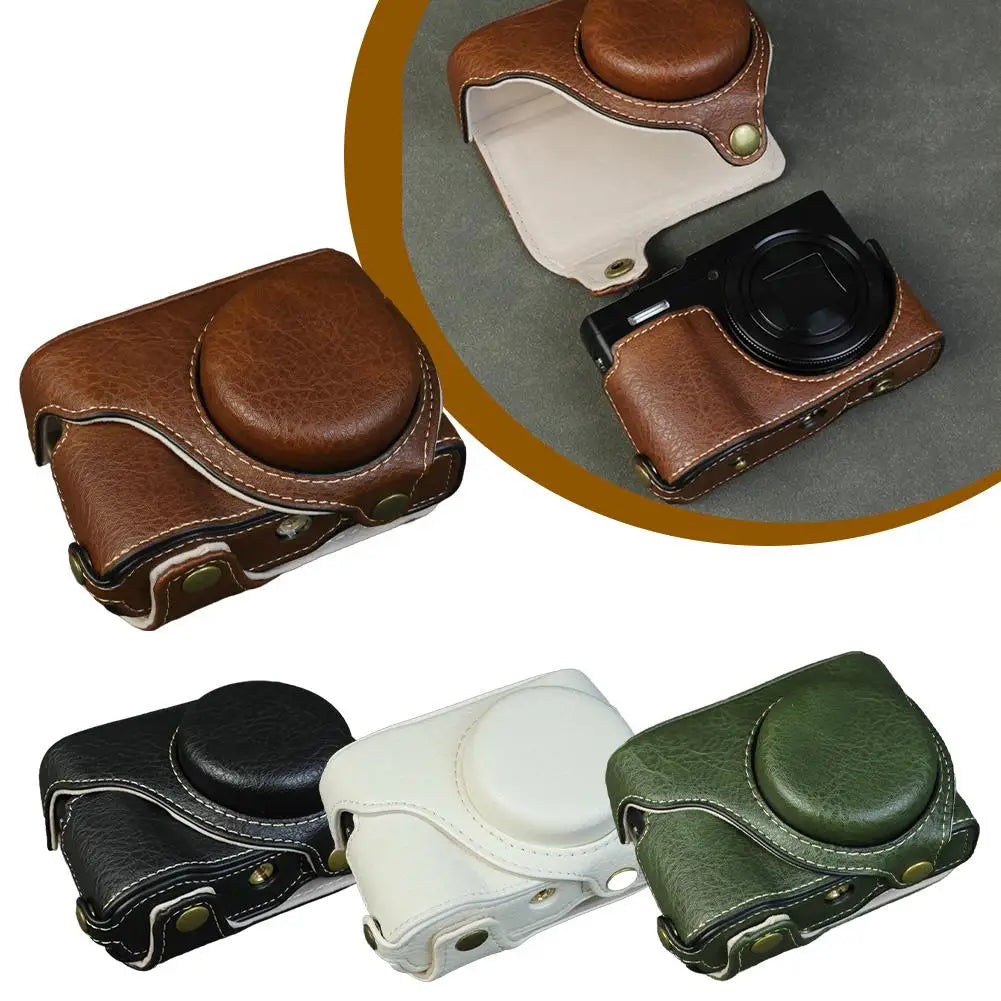 for Lumix Tz99/Zs99 PU Leather Protective Case TraveL Camera Bag Camera Foreskin Cover Protective Cover Base Perforated Shell Peaceful Pleasures Health and Wellness