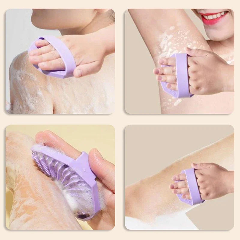 Soft Silicone Exfoliating Brush Cleanser Manual Body Cleansing Scrubber Shower Gentle Massage Bath Brush Bathroom Accessorie Peaceful Pleasures Health and Wellness