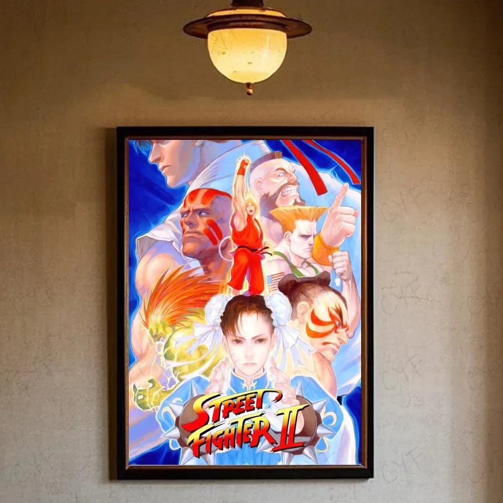 Game Street Fighter Poster Aesthetic Canvas Painting Prints Wall Art Picture for Bedroom Home Decor Peaceful Pleasures Health and Wellness