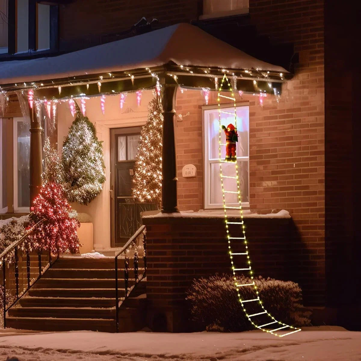 3M Santa Claus Climbing Ladder USB Warm Light Christmas Decor