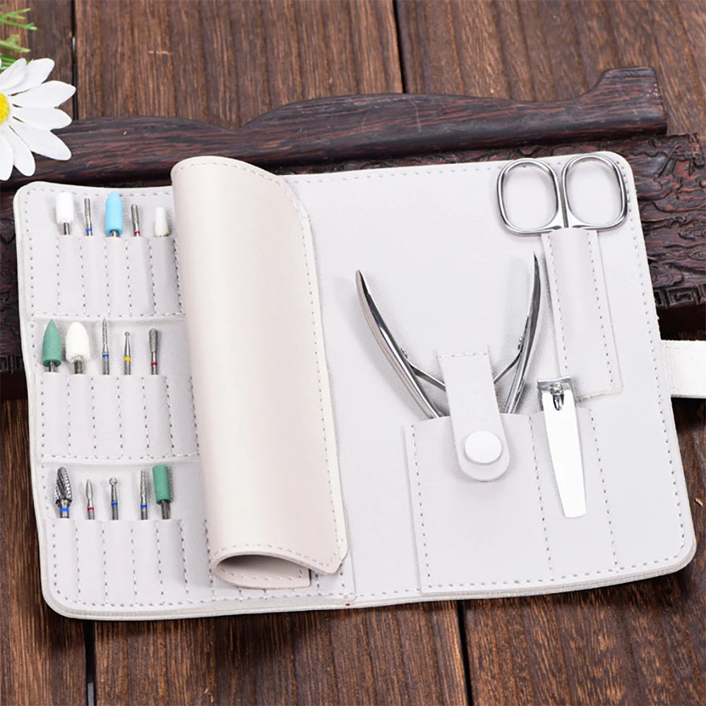 Portable Nail Case Dead Skin Clipper Polishing Head Steel Push Repair