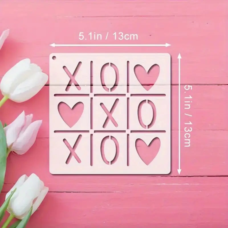 Heart Theme Drawing Stencil Template PET Reusable Hollow Out Painting