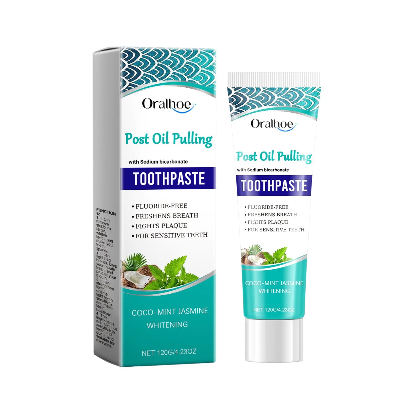 Oralhoe Coconut Oil Whitening Toothpaste | Plaque & Stain Removal