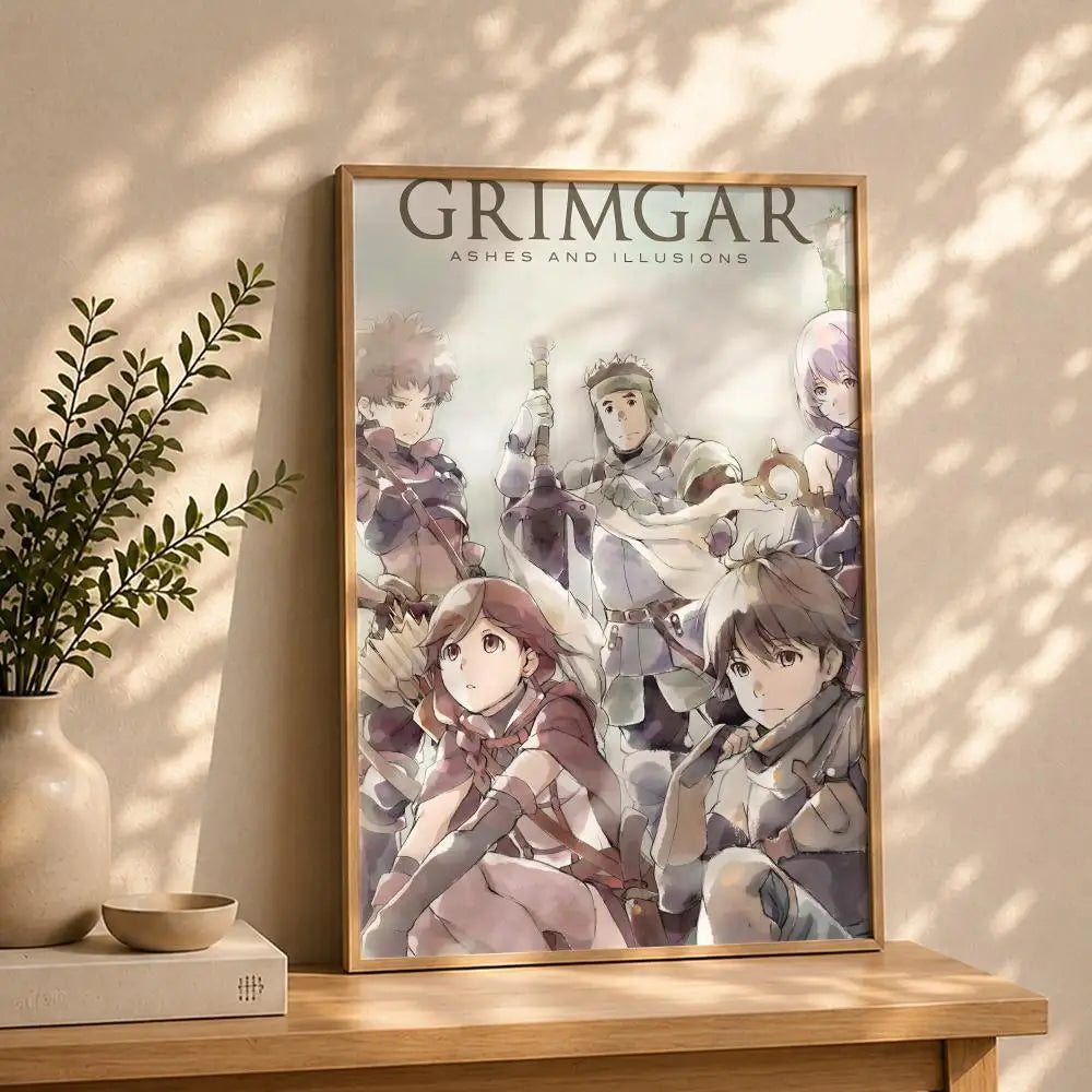 Grimgar of Fantasy & Ash Anime Poster – HD Waterproof Wall Art Anime Wall Poster Peaceful Pleasures Health and Wellness White5 40X50cmNoframe