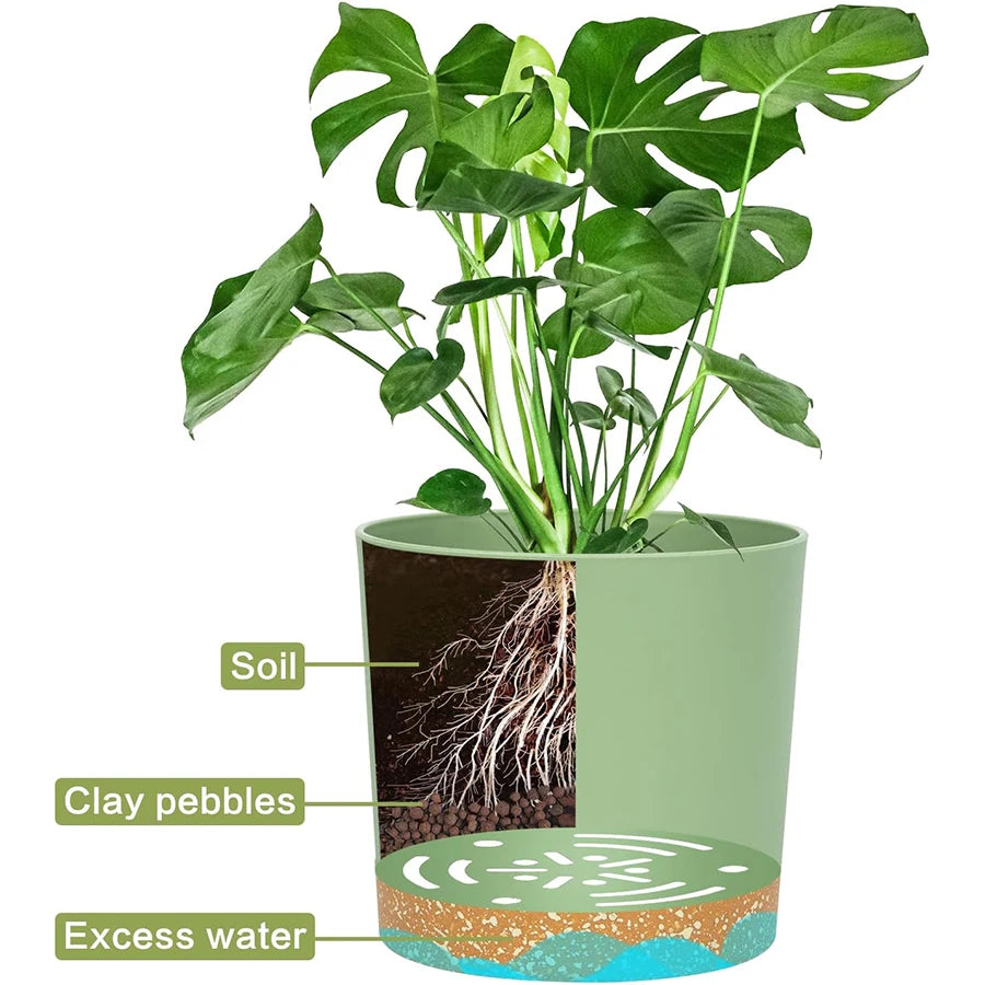 2-Pack Plant Pots with Drainage Holes & Saucer | Indoor & Outdoor