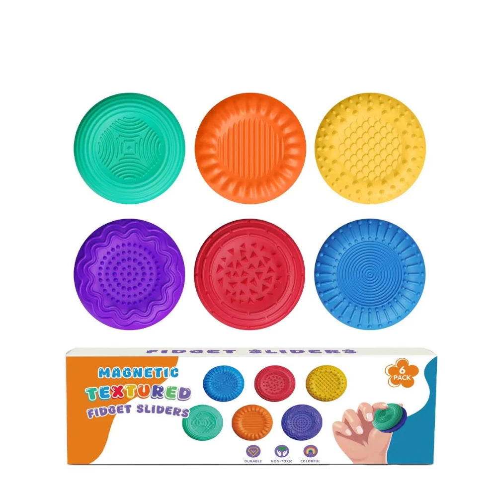 Magnetic Fidget Toys for Adults -Textured Sensory Toys for Autism Anxiety Relief Stress Fidget Silicone Sliders Peaceful Pleasures Health and Wellness 1 Set