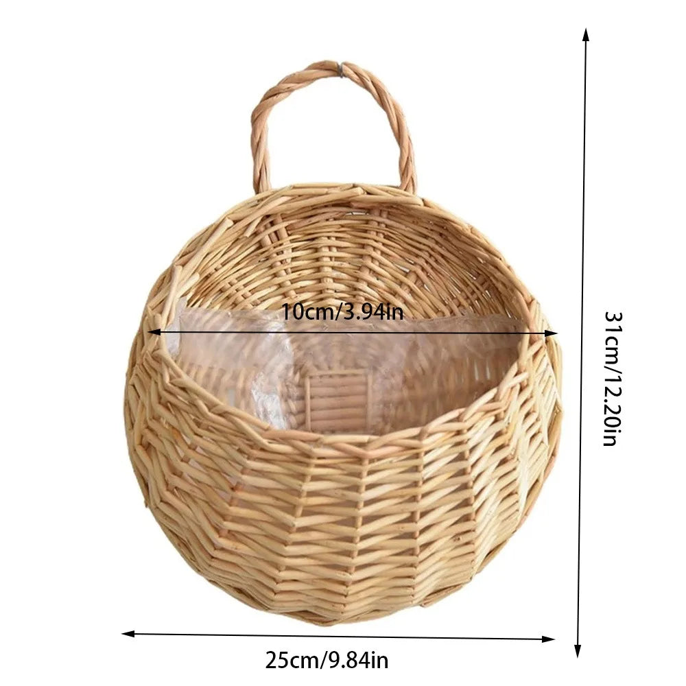 Handmade Wicker Hanging Flower Basket | Wall Planter S/M/L