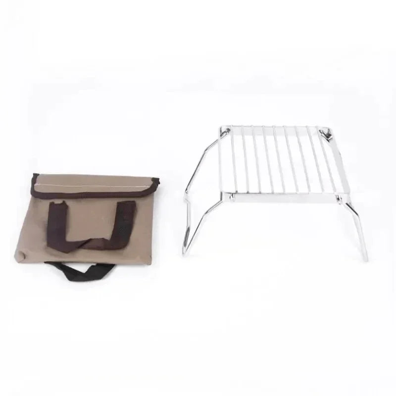 Portable Folding Stainless Steel Camping Stove & BBQ Rack