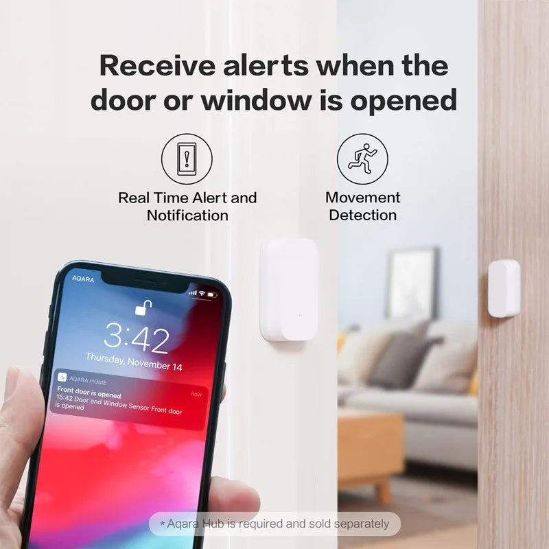 Aqara Door Window Sensor Zigbee MCCGQ11LM Smart Mini Door Sensor Alarm work With MiHome HomeKit APP for Xiaomi Smart Home Peaceful Pleasures Health and Wellness