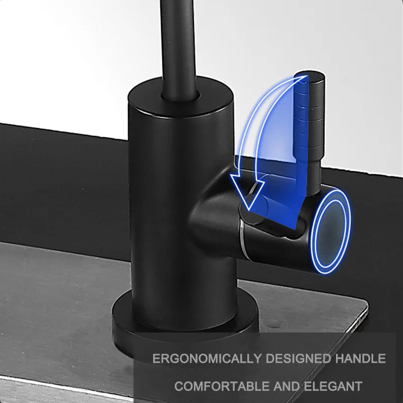 304 Stainless Steel Kitchen Faucet | 360° Swivel Single Handle