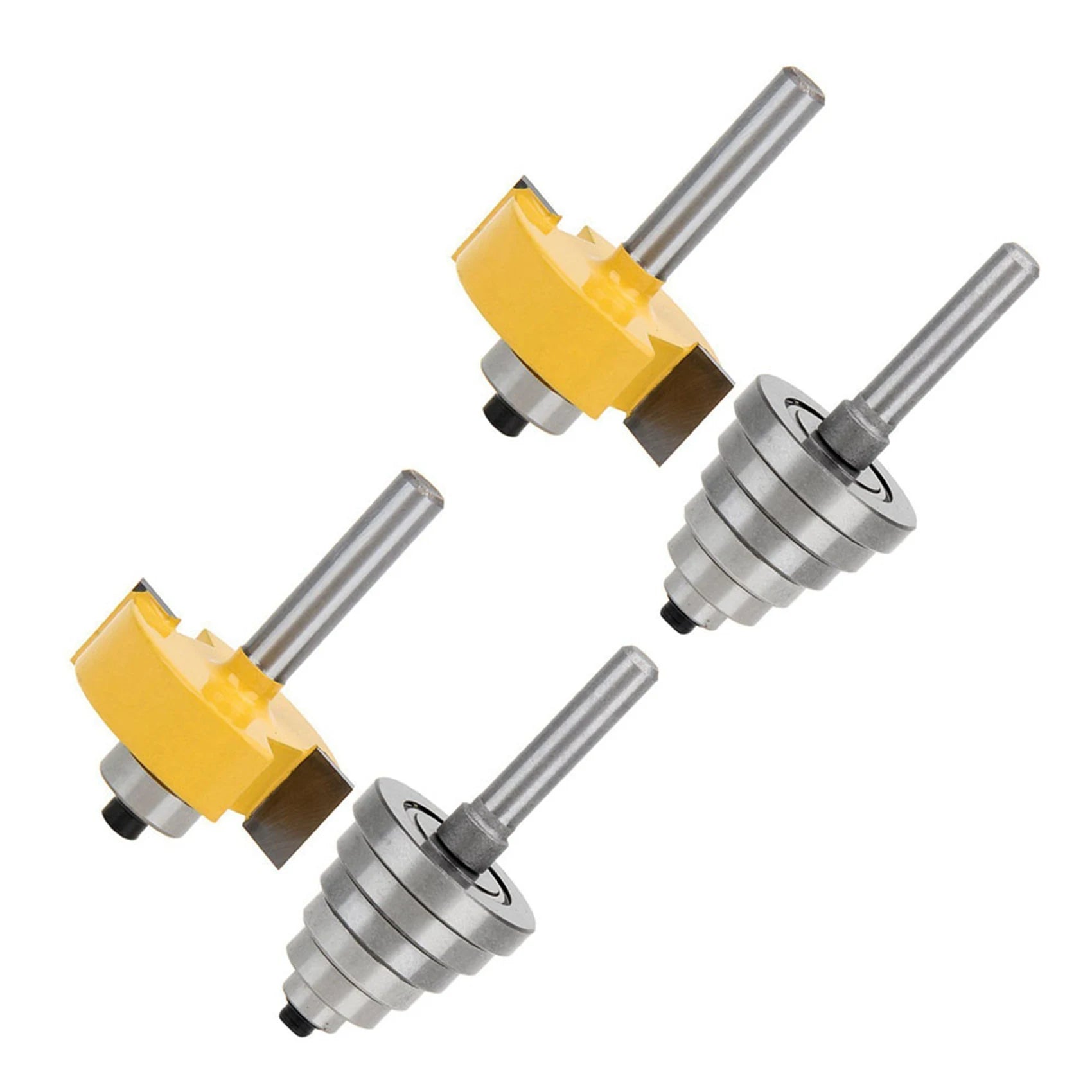 A36T-2Pcs 1/4 Inch Shank Rabbeting Router Bit With 12 Bearings Set Peaceful Pleasures Health and Wellness
