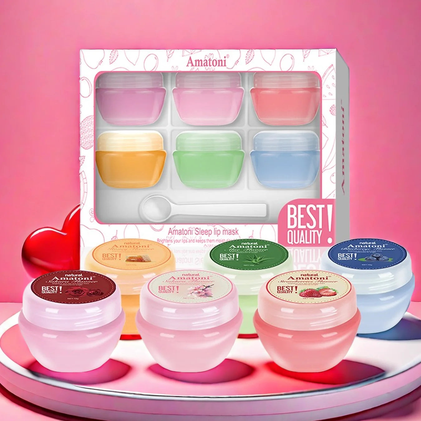 Sleeping lip mask gift box 10g×6PCS lip balm set moisturizes lips, smoothes, and is a universal in the morning and evening Peaceful Pleasures Health and Wellness