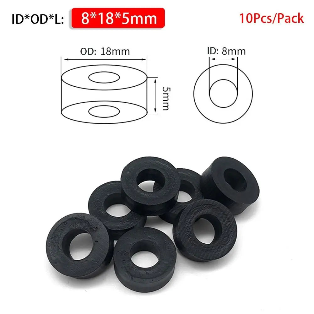 10Pcs/Pack New Non-Threaded ABS Spacer PCB Board Support M3-M10 Hollow Standoff Round Black Nylon Washer Peaceful Pleasures Health and Wellness 8x18x5mm