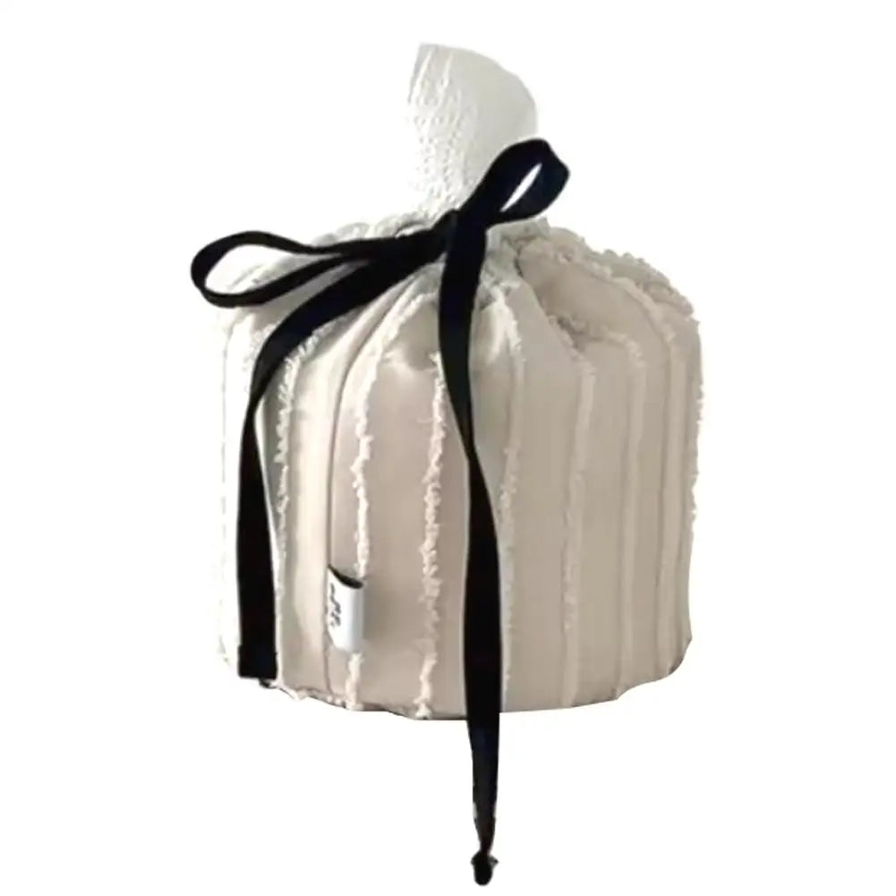 Tassel Textured Tissue Box Tassel Glossy Paper Box Living Room Tissue Kitchen Tissue Decoration Set Fabric Small Storage Box Peaceful Pleasures Health and Wellness White