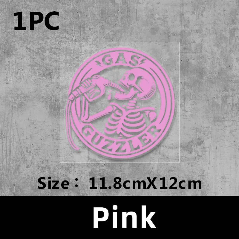 Skull Gas Guzzler Funny Car Sticker | Waterproof Decal