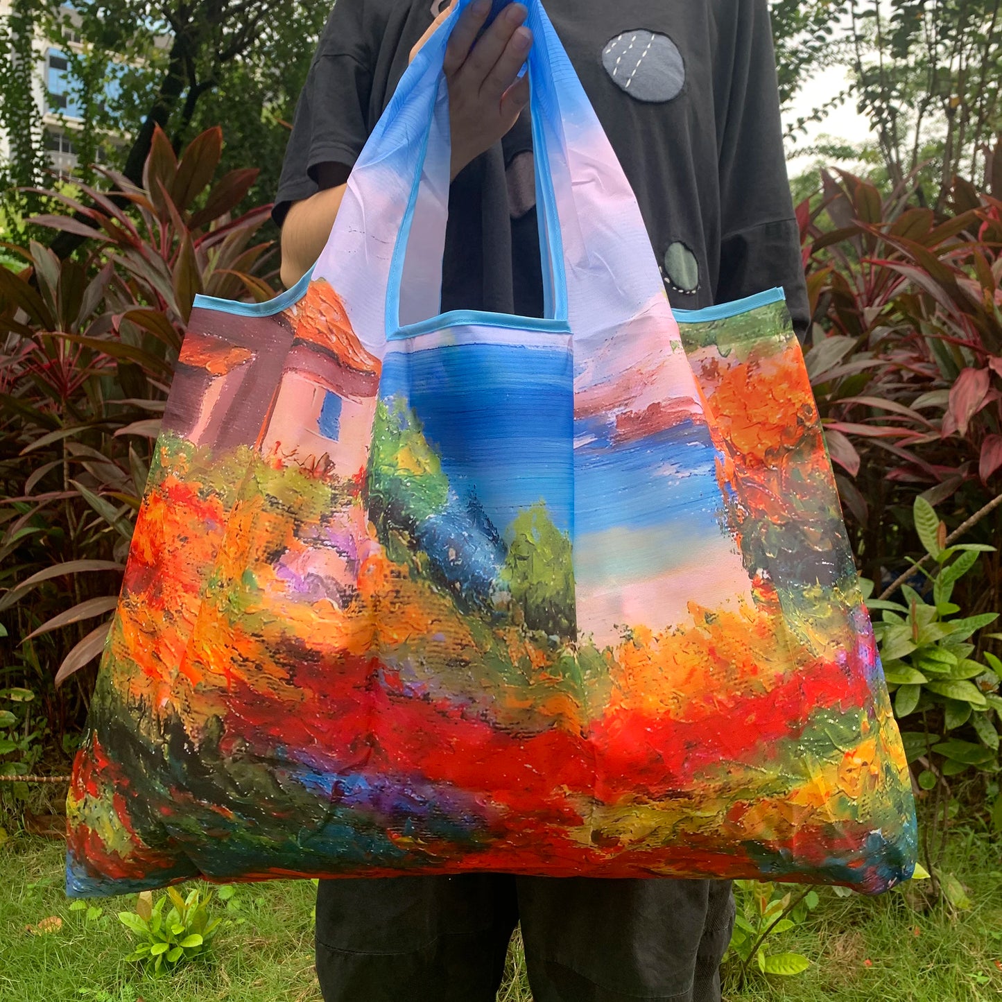 Large Foldable Reusable Nylon Shopping Bag – Travel Tote