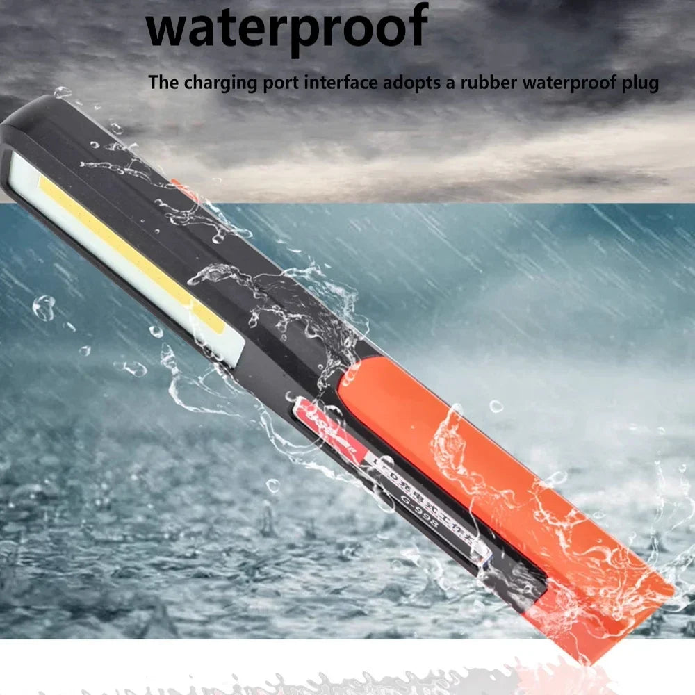 COB LED Rechargeable Flashlight – Magnetic Work Light & Torch