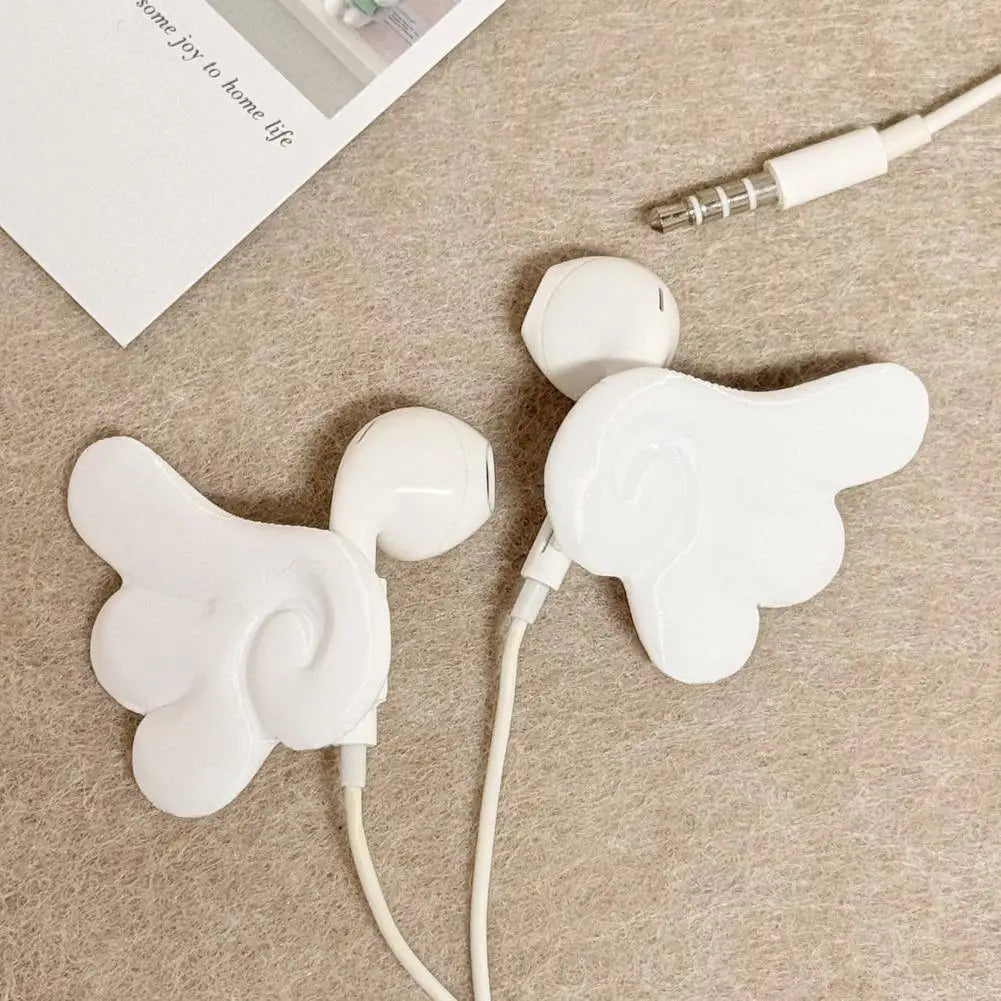 Kawaii 3D Angel Wings Earphone Charms – DIY Headphone Decor