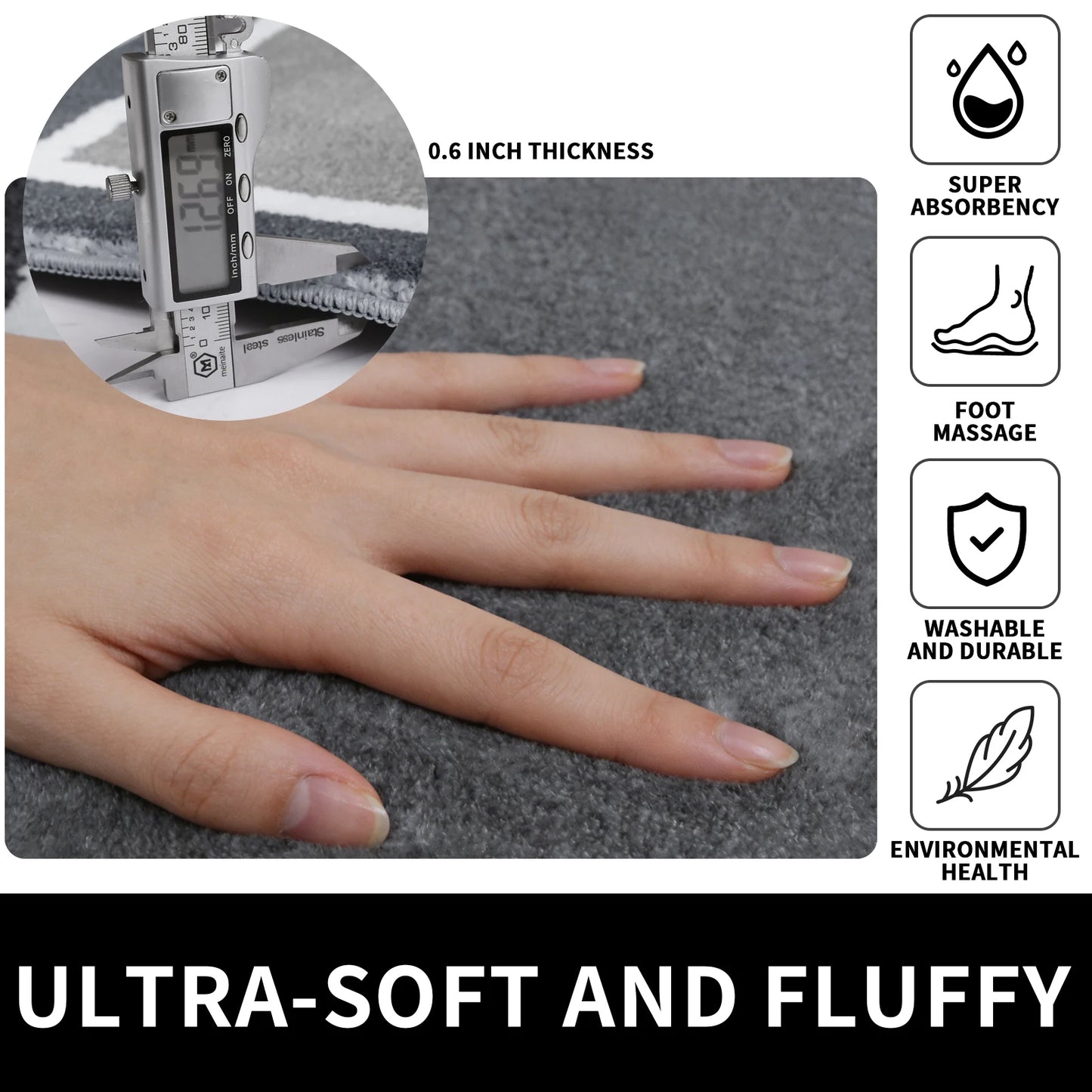 Memory Foam Bath Mat – Non-Slip Super Absorbent Bathroom Rug