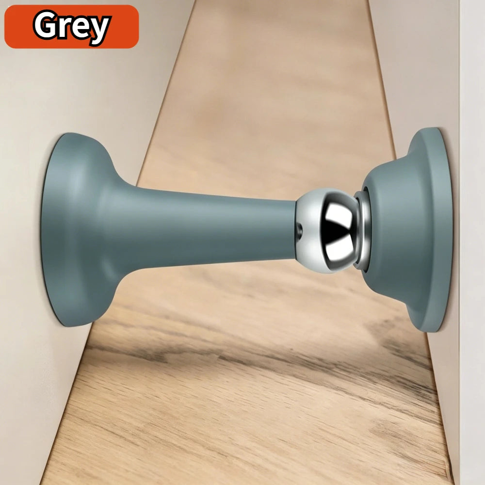 Silicone Anti-collision Door Stopper Strong Magnetic Silent No Punching Wall Floor Compatible Door Holder Peaceful Pleasures Health and Wellness grey