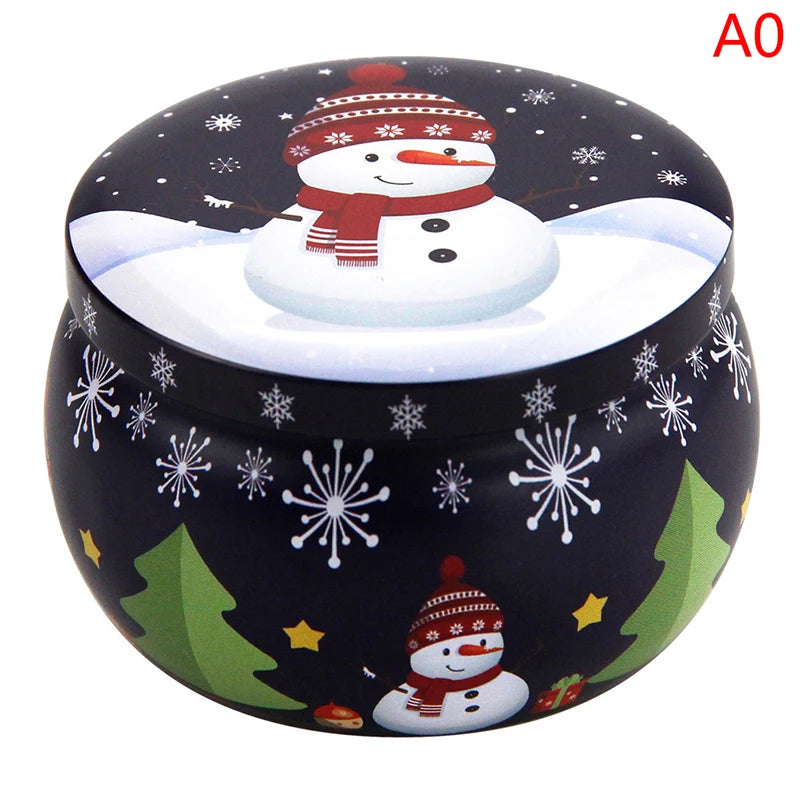 Christmas Scented Candle Tin Jar | Portable Soy Wax Gift