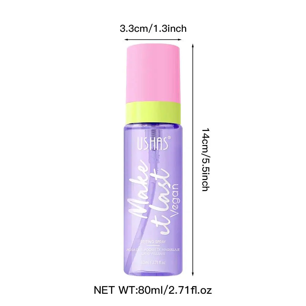 USHAS 80ml Oil Control Setting Spray – Waterproof Makeup Fixer