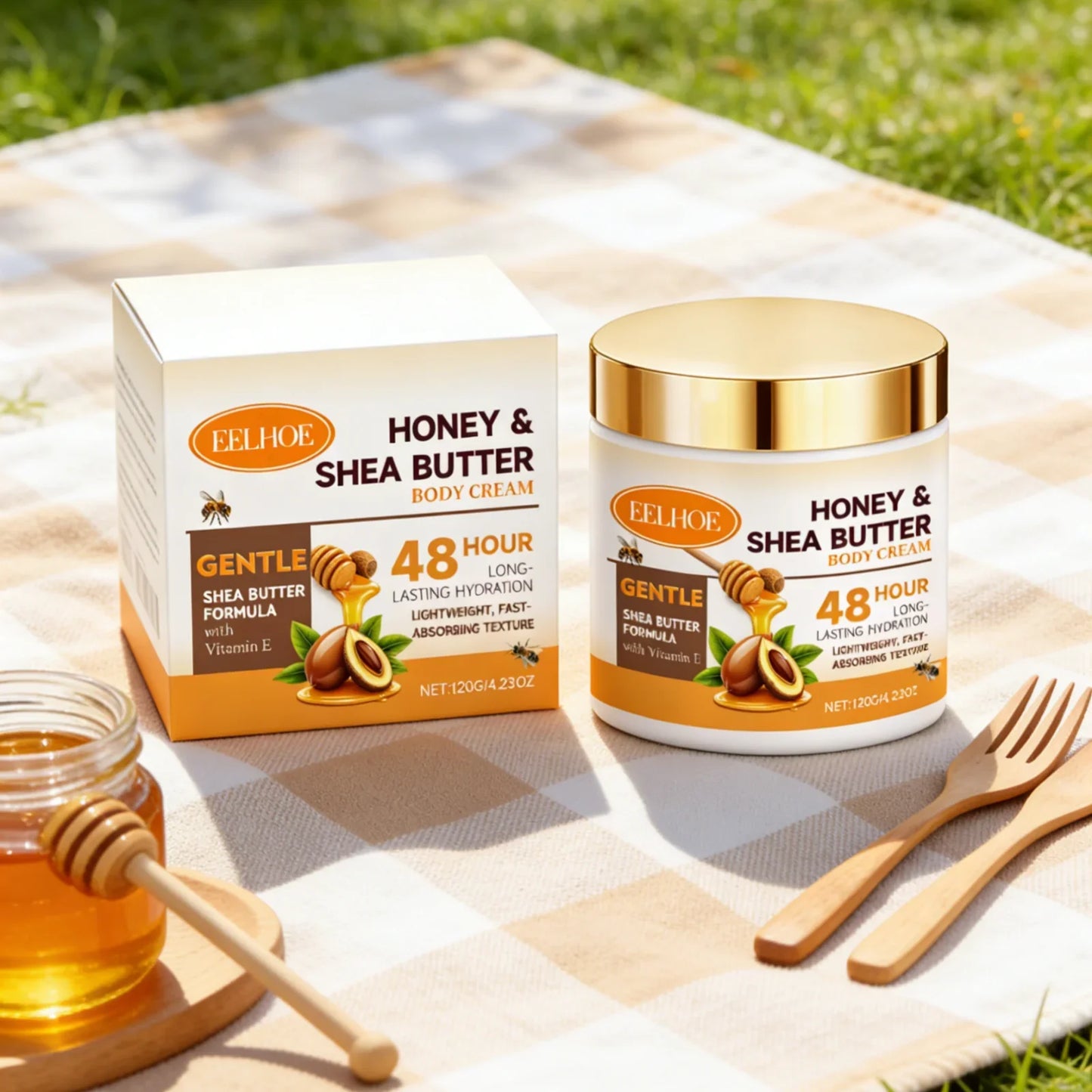 Eelhoe Honey Shea Butter Body Cream – 48-Hr Moisture | 120g