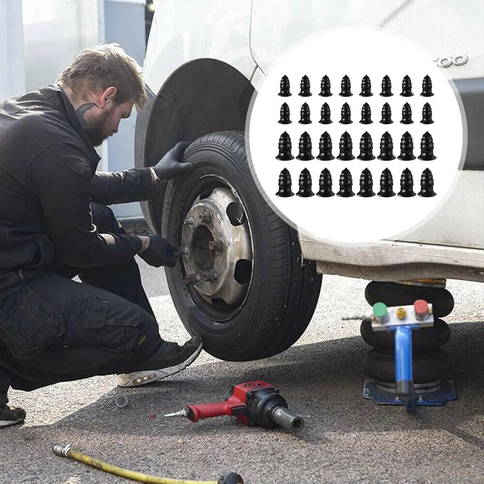 32pcs Motorcycle Bicycle Car Tubeless Tire Repair Rubber Screws for Emergency Automotive Maintenance Peaceful Pleasures Health and Wellness