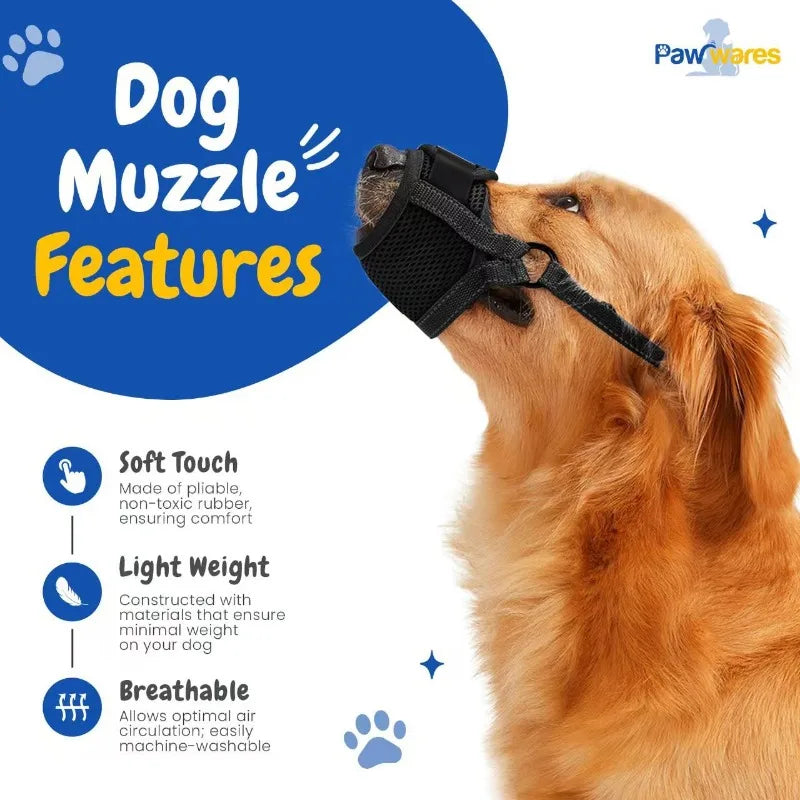 Adjustable Soft Cotton Dog Muzzle – Anti-Bite & Breathable