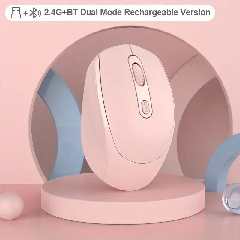 2.4G Rechargeable Dual Mode Wireless BT Mouse(Bluetooth 5.2+USB Receiver) Portable Silent Gaming Mouse,for Laptop/Desktop/Tablet Peaceful Pleasures Health and Wellness SB256-D-PK