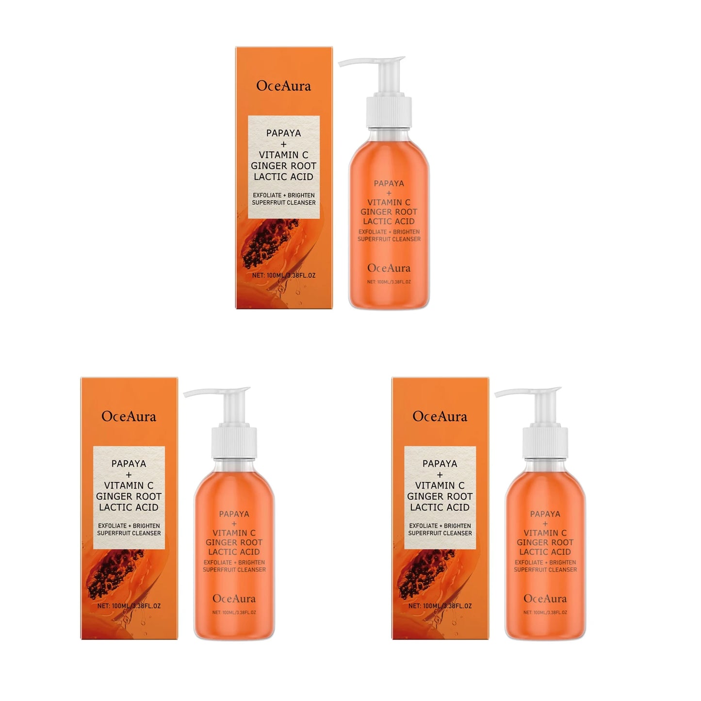OceAura Papaya Face & Body Cleanser – Brightening Scrub