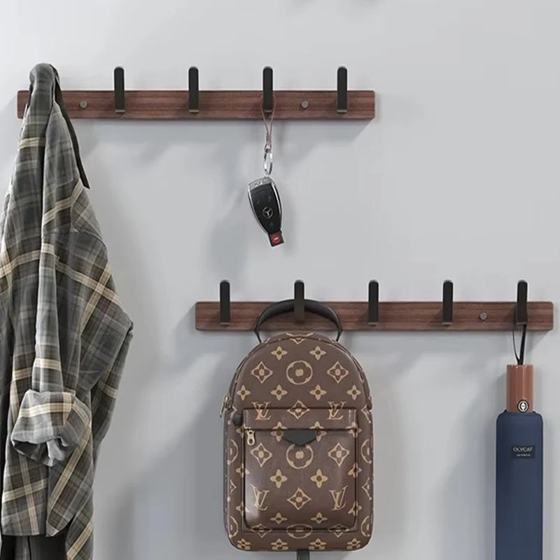 Wood & Aluminum Wall Hook | Coat Hanger for Kitchen & Bathroom
