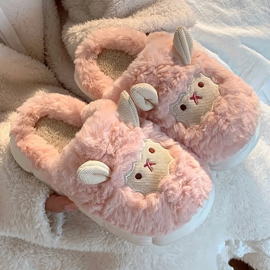 Winter Fluffy Plush Slippers | Faux Fur Sheep Indoor Home Shoes Plush Indoor Slippers Peaceful Pleasures Health and Wellness Pink 40-41